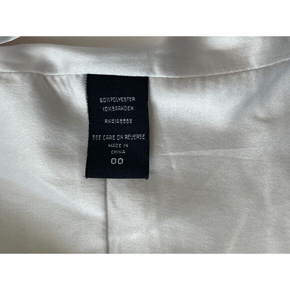 Torrid Winter White Drape Open Front Cream Blazer Ivory Classic Size 00 or 10 - Picture 9 of 12